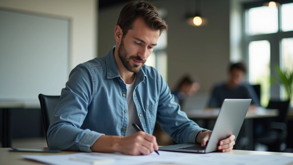 Designer a trabalhar em interface de formulário com anotações de melhorias